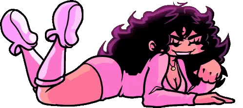 Cartoon Woman Lying On Stomach Sticker