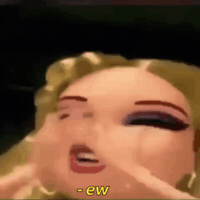 Cartoon Woman Making Funny Face Ew GIF