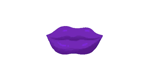 Cartoon Woman's Mouth With Purple Lipstick Sticker