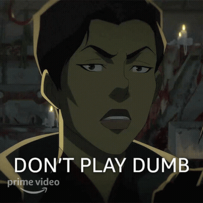 Cartoon Woman Saying Don't Play Dumb GIF