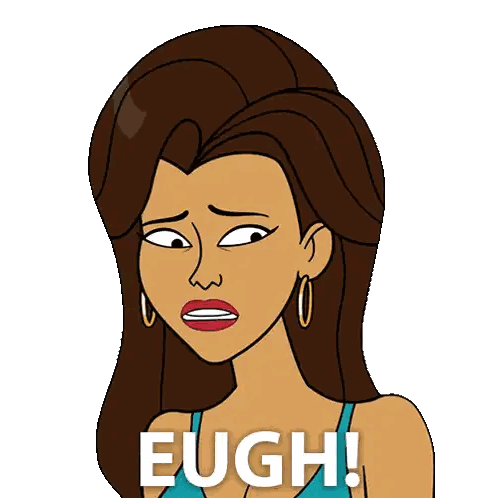 Cartoon Woman Saying Eugh Sticker