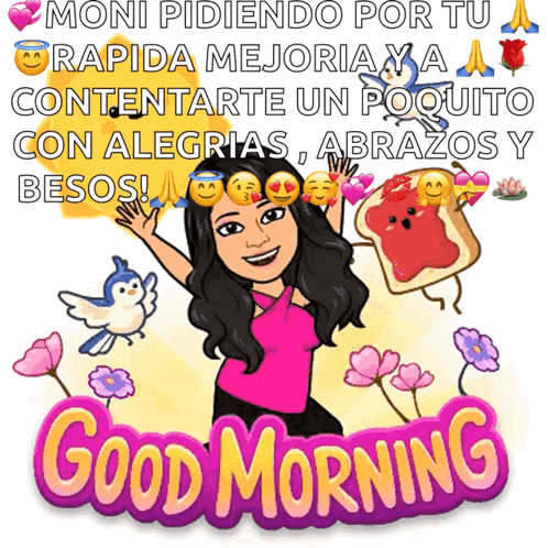 Cartoon Woman Saying Good Morning GIF