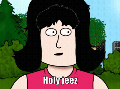 Cartoon Woman Saying Holy Jeez GIF