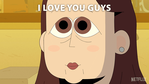 Cartoon Woman Saying I Love You Guys On Netflix GIF