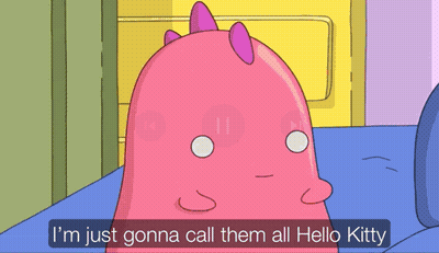 Cartoon Woman Saying I'm Just Gonna Call Them All Hello Kitty GIF