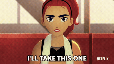 Cartoon Woman Saying Ill Take This One GIF