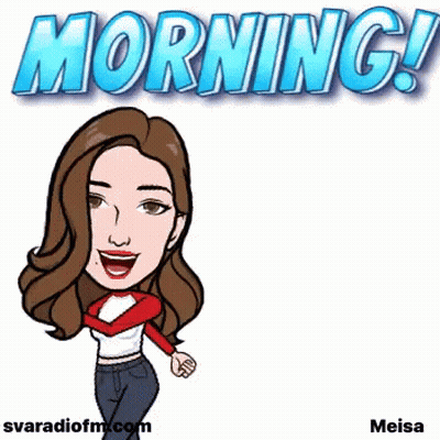 Cartoon Woman Saying Morning GIF