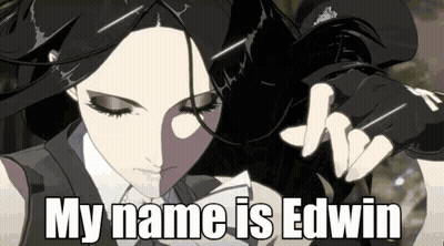 Cartoon Woman Saying My Name Is Edwin