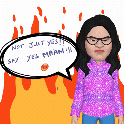 Cartoon Woman Saying Not Just Yes Say Yes Maam GIF