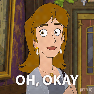 Cartoon Woman Saying Oh Okay In Front Of Netflix Logo GIF