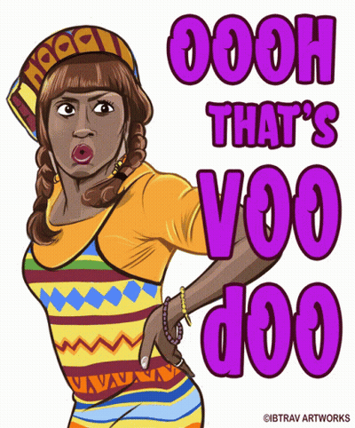 Cartoon Woman Saying Oooh Voodoo GIF