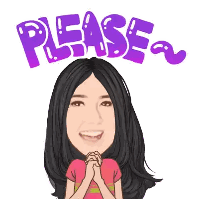 Cartoon Woman Saying Please Sticker