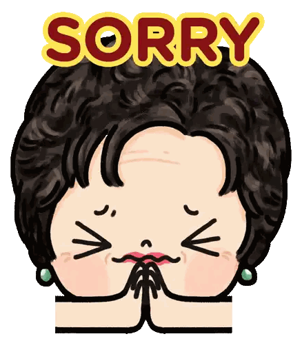 Cartoon Woman Saying Sorry Sticker