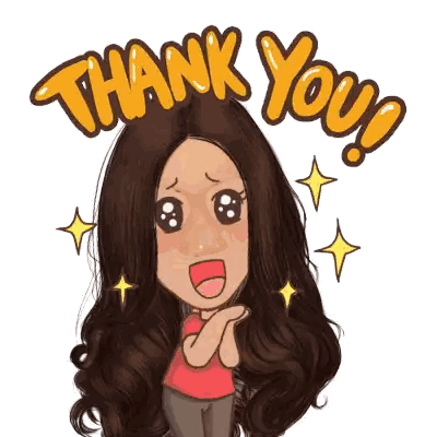 Cartoon Woman Saying Thank You Sticker
