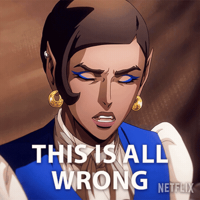 Cartoon Woman Saying This Is All Wrong GIF