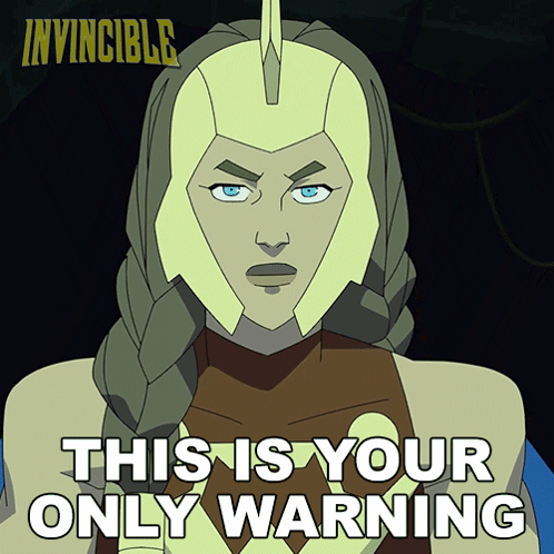 Cartoon Woman Saying This Is Your Only Warning GIF