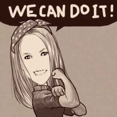 Cartoon Woman Saying We Can Do It