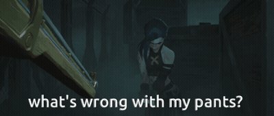 Cartoon Woman Saying What's Wrong With My Pants GIF