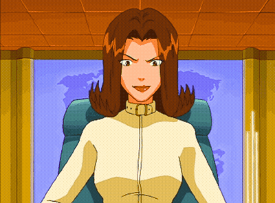 Cartoon Woman Sitting In Front Of World Map Window GIF