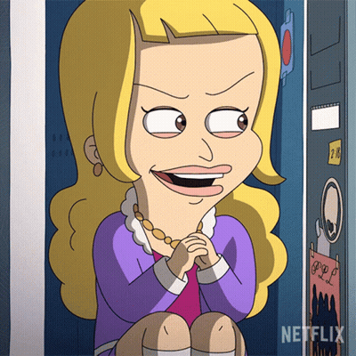 Cartoon Woman Sitting In Locker With Netflix Logo GIF