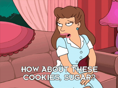 Cartoon Woman Sitting On Couch How About These Cookies Sugar GIF
