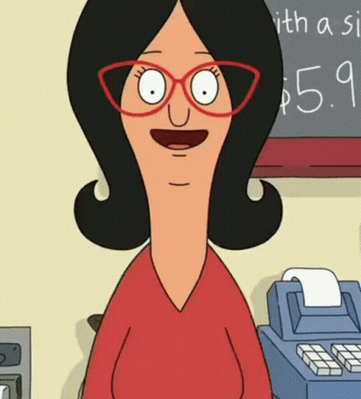Cartoon Woman Smiling In Front Of Blackboard Saying $5.9 GIF