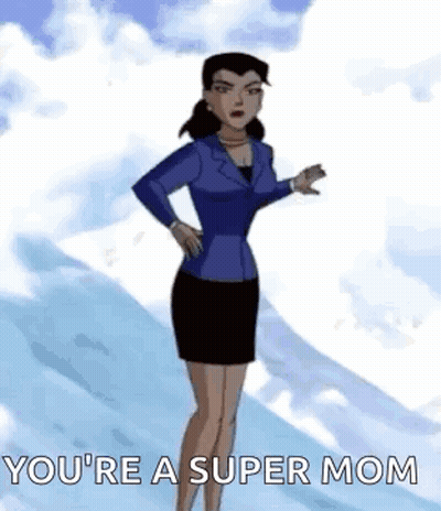 Cartoon Woman Standing In Front Of Snowy Mountain GIF