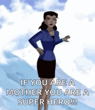 Cartoon Woman Standing on Mountain