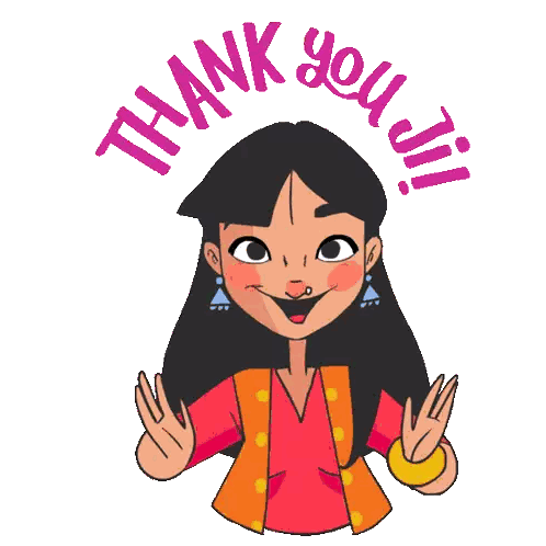 Cartoon Woman Thank You Sticker