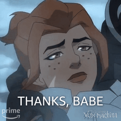 Cartoon Woman Thanks Babe GIF