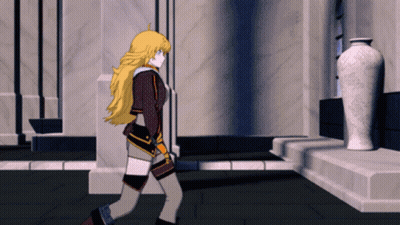 Cartoon Woman Walking In Hallway GIF