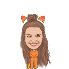 Cartoon Woman Wearing Cat Ears Sticker