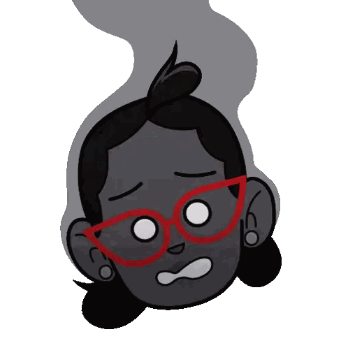Cartoon Woman Wearing Glasses Sticker