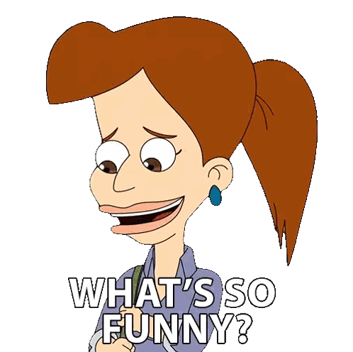 Cartoon Woman What's So Funny Sticker