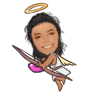 Cartoon Woman With Angel Wings And Halo Sticker