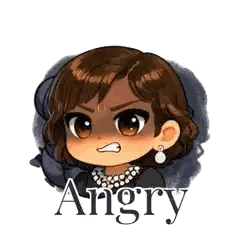Cartoon Woman With Angry Text Sticker