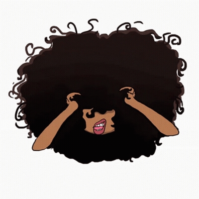Cartoon Woman With Big Afro GIF