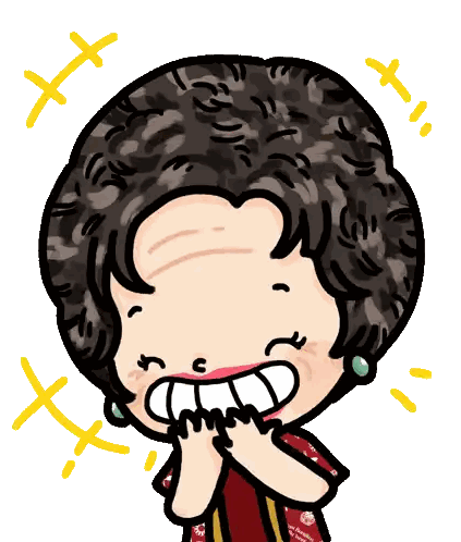 Cartoon Woman With Big Teeth Sticker