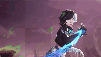 Cartoon Woman With Blue Sword GIF