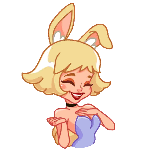 Cartoon Woman With Bunny Ears And Choker Sticker