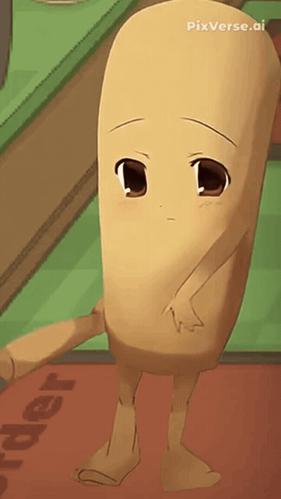 Cartoon Woman With Coffee On Head And Man With Bat GIF