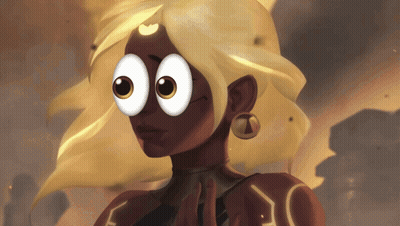 Cartoon Woman With Crescent Moon GIF