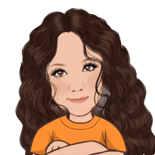 Cartoon Woman With Curly Hair Sticker