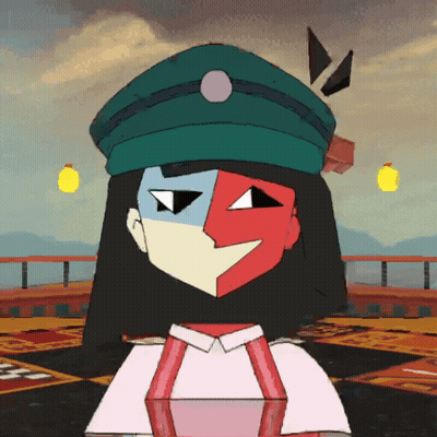Cartoon Woman With Green Hat GIF
