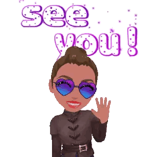 Cartoon Woman With Heart Sunglasses Says See You Sticker