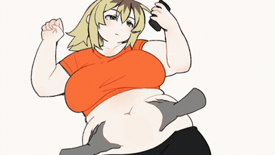 Cartoon Woman With Huge Belly GIF
