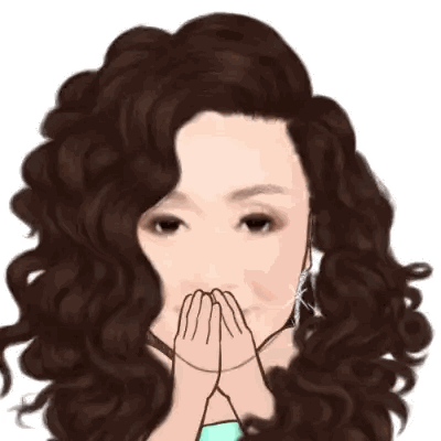 Cartoon Woman With Long Curly Hair Sticker