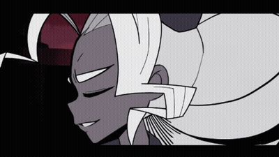 Cartoon Woman With Long White Hair And Scarf GIF