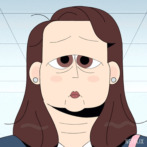 Cartoon Woman With Netflix Logo GIF