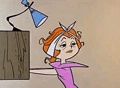 Cartoon Woman With Red Hair Covering Mouth GIF
